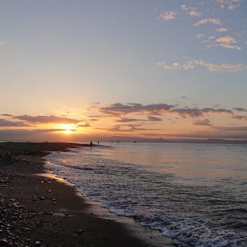 富士川河口 日の出