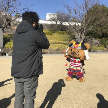 菱丸君を撮影している様子